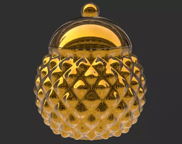 Decorative pineapple jar container  3D print model_0