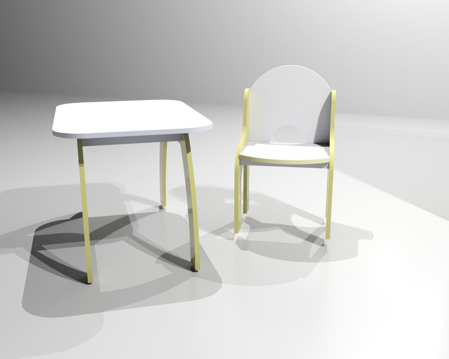 A set of children furniture Free 3D model_1