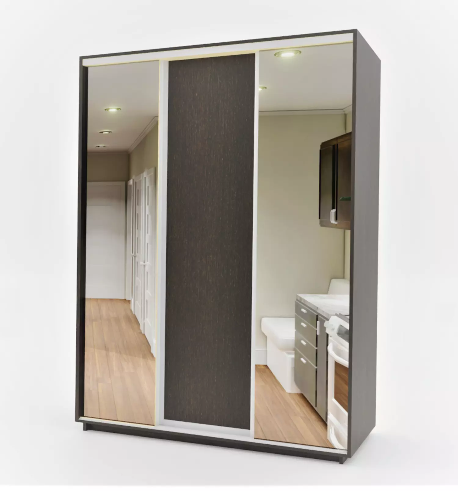 Wardrobe modern Low-poly 3D model_0