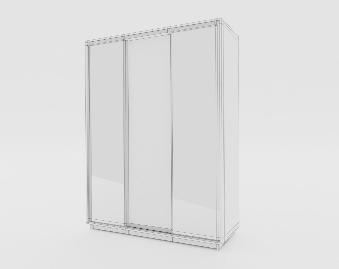 Wardrobe modern Low-poly 3D model_8