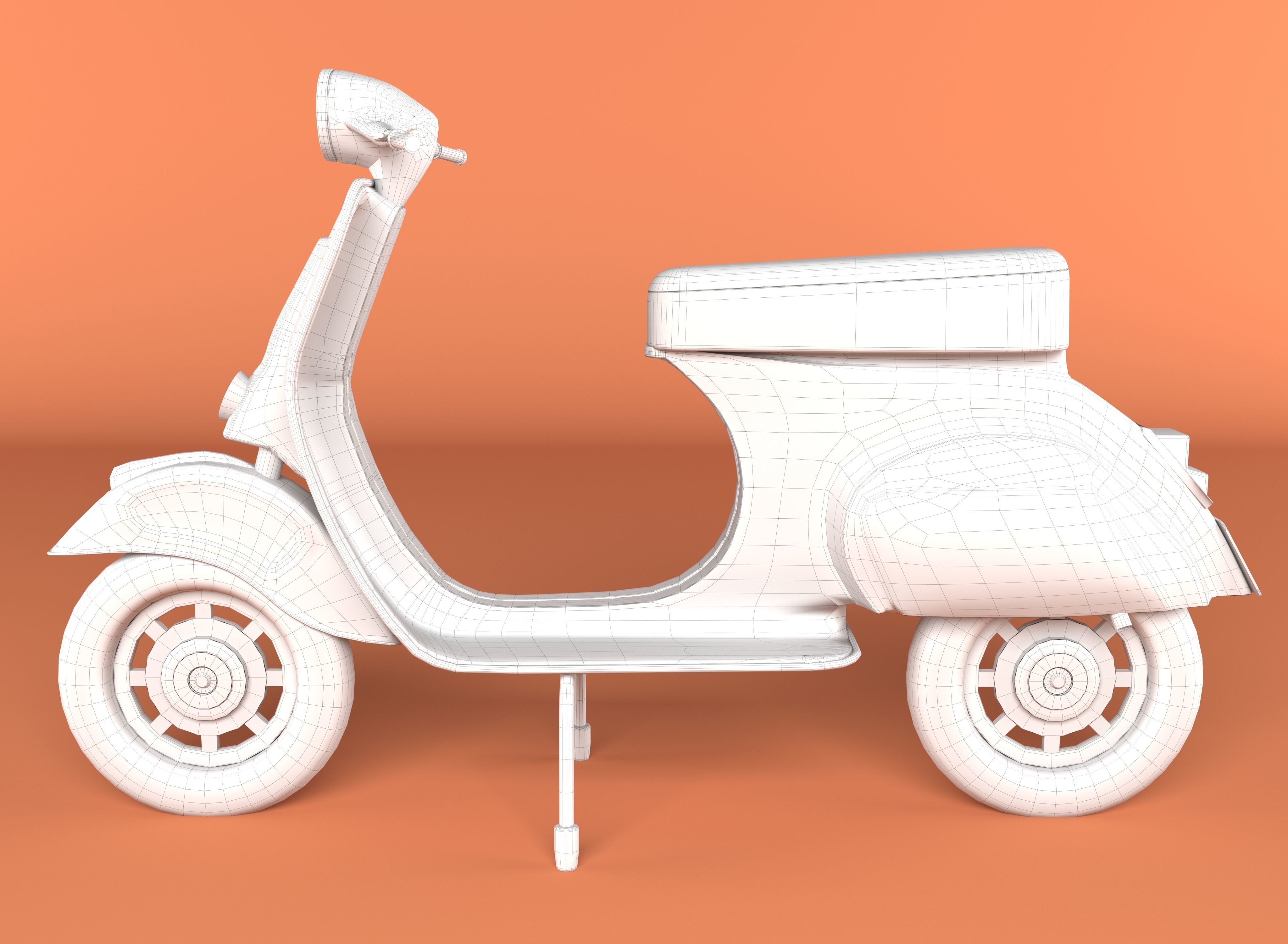vespa scooter  3D model_5