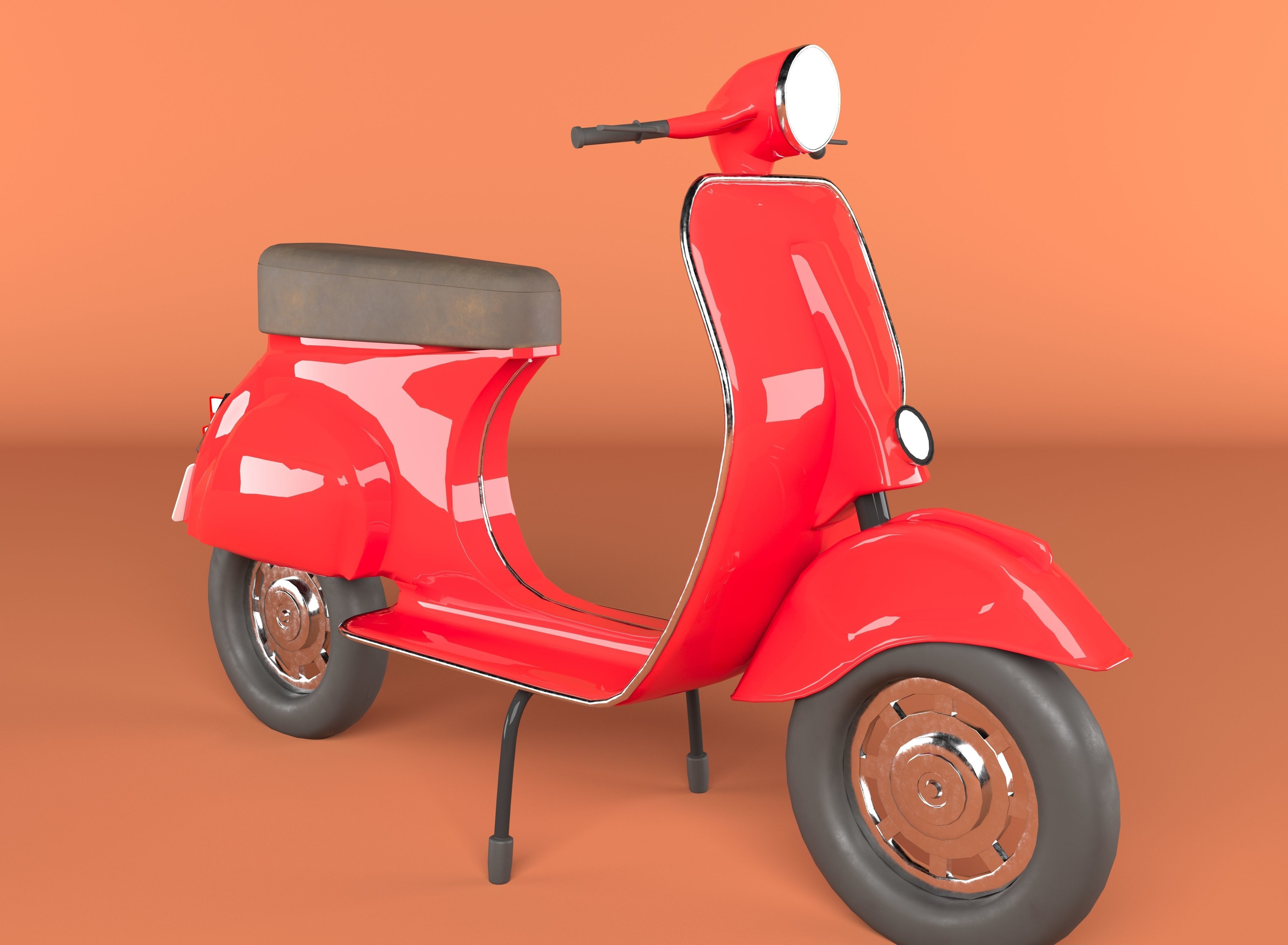 vespa scooter  3D model_2