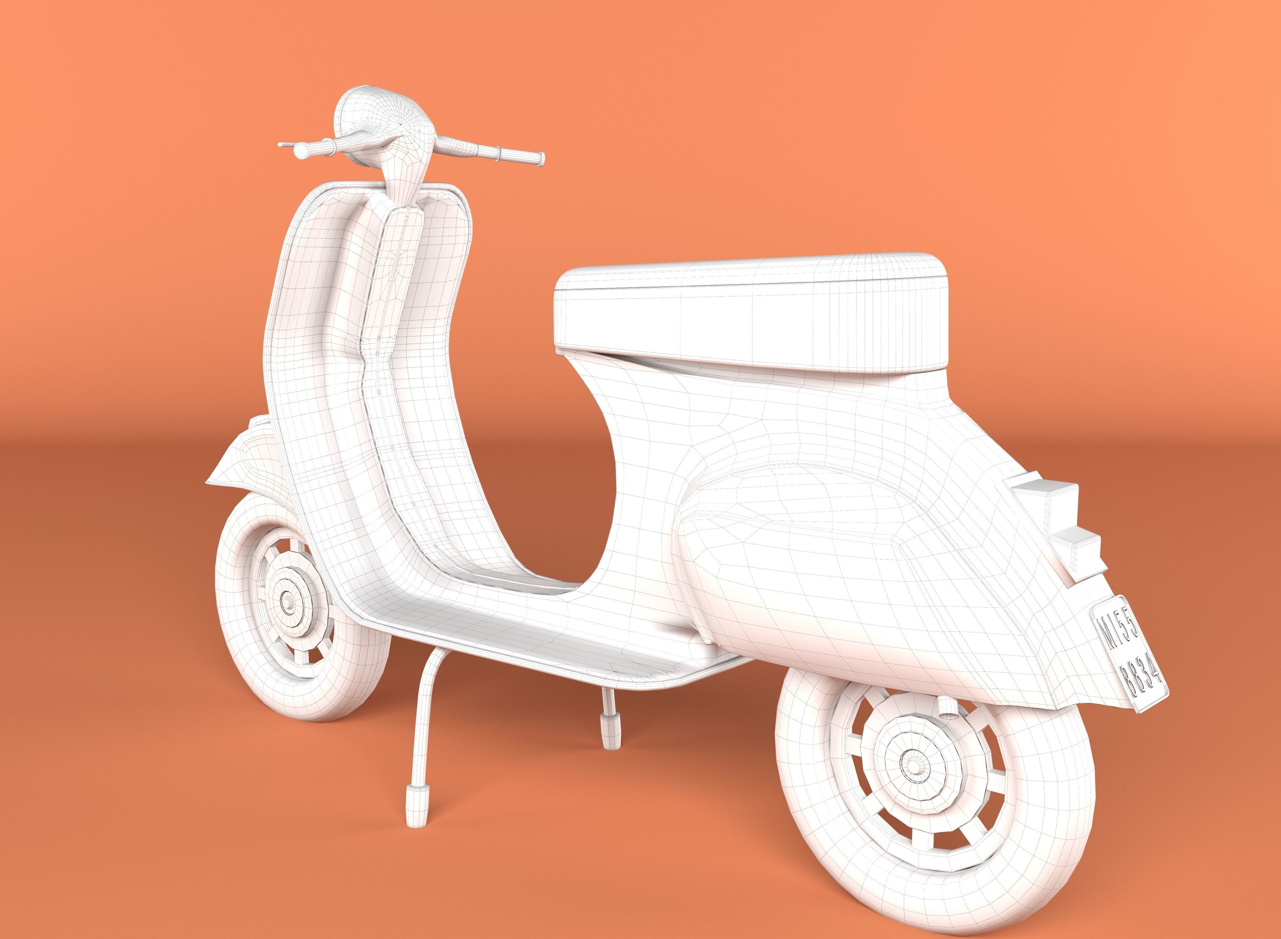 vespa scooter  3D model_6