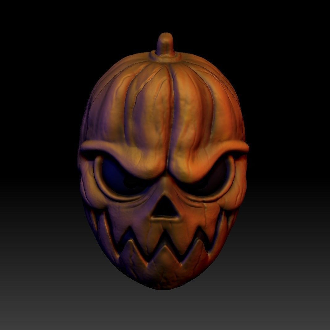 Halloween pumpkin mask  3D print model_3