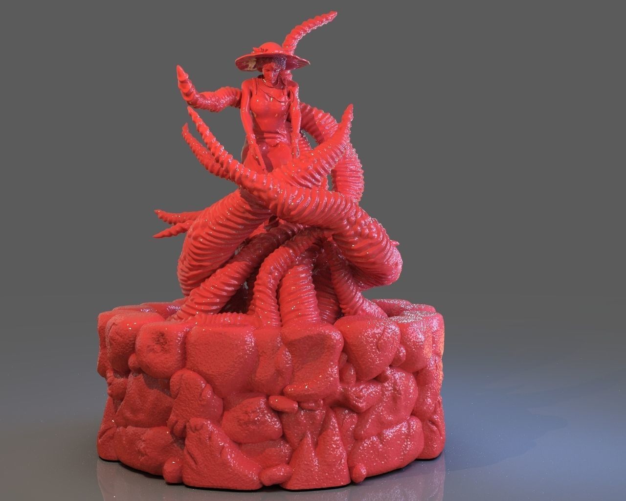 Jenny Barnes VS Dark Young Of Niggurath Diorama 3D print model_2