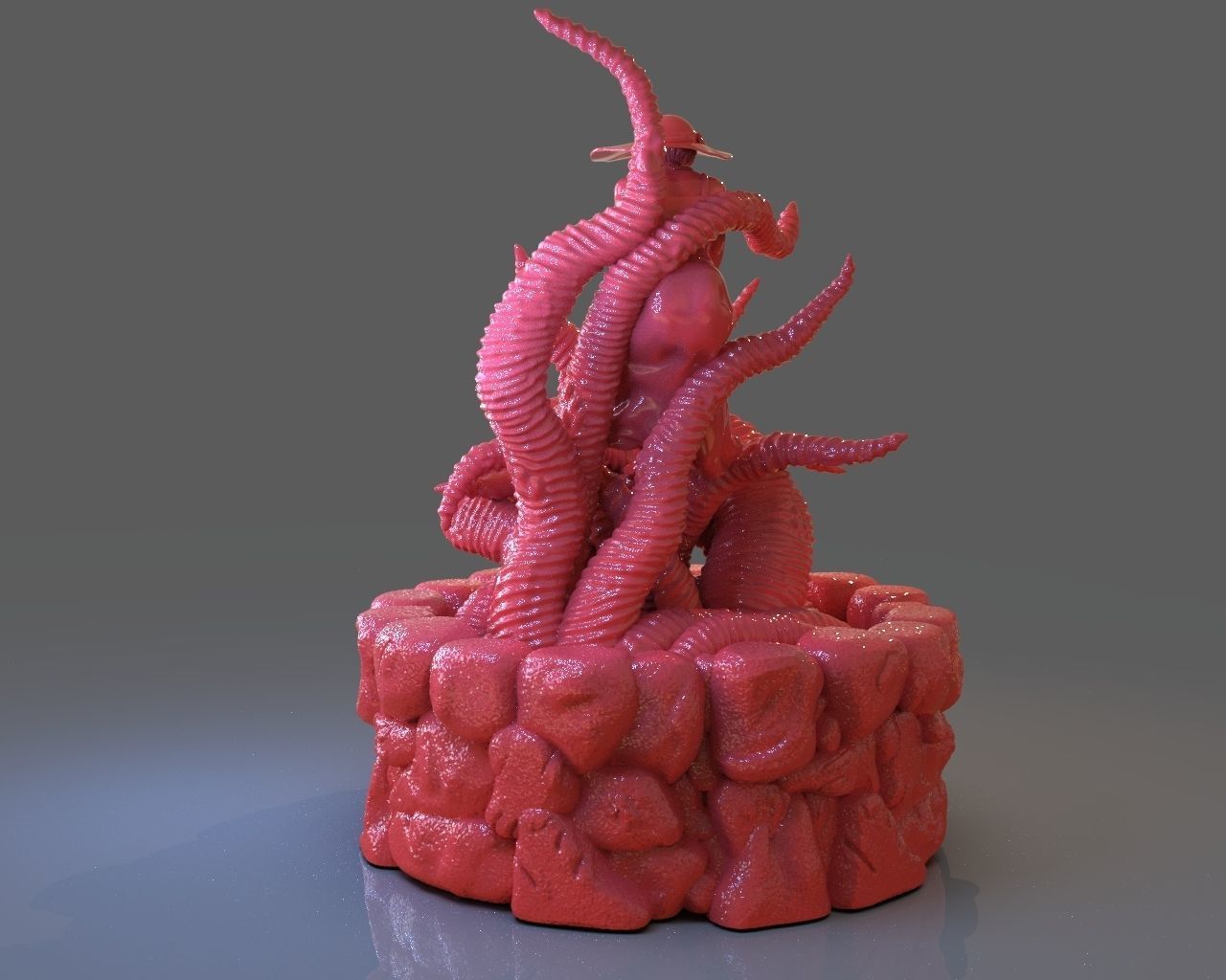 Jenny Barnes VS Dark Young Of Niggurath Diorama 3D print model_6
