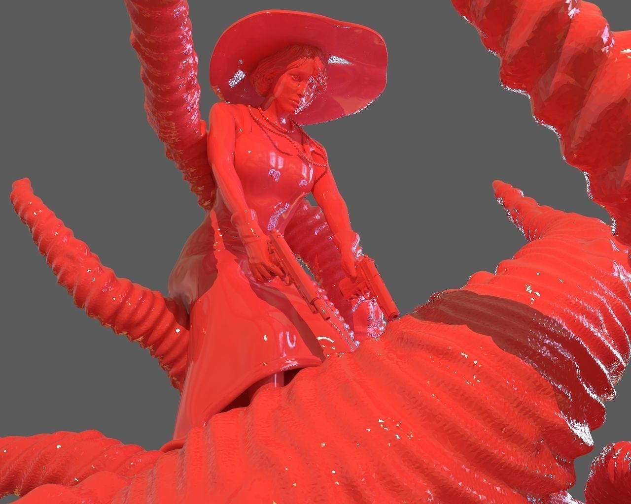 Jenny Barnes VS Dark Young Of Niggurath Diorama 3D print model_24