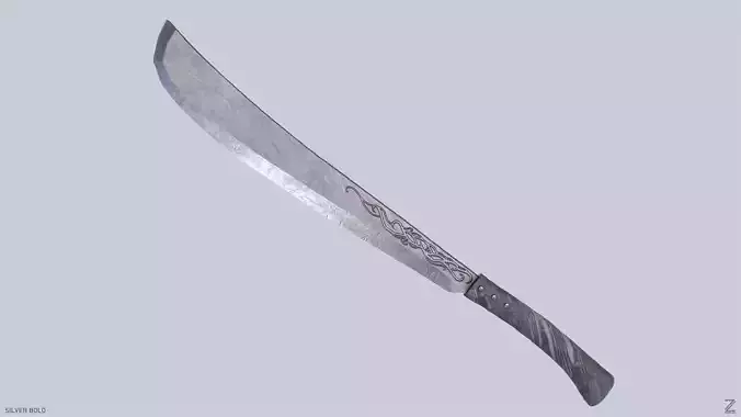 Silver bolo Low-poly 3D model