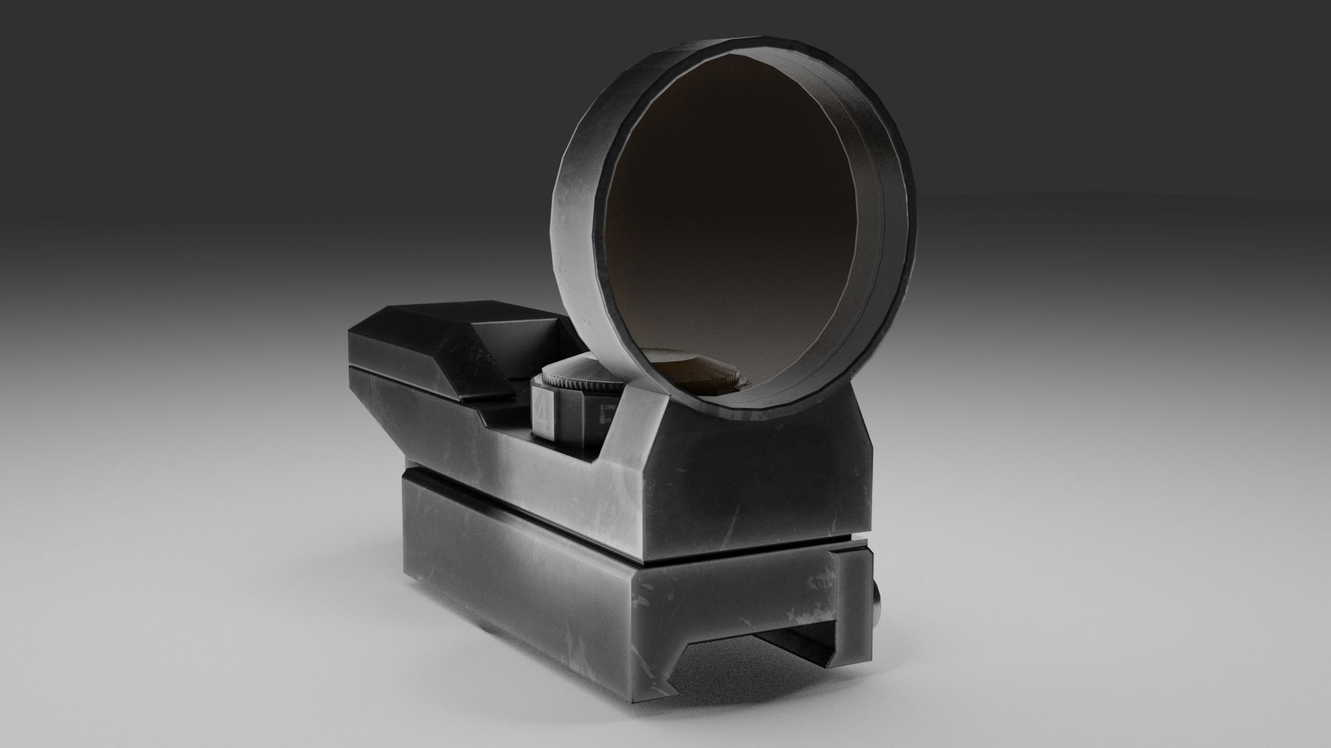Circular Reflex Optic Reddot Sight Low-poly 3D model_2