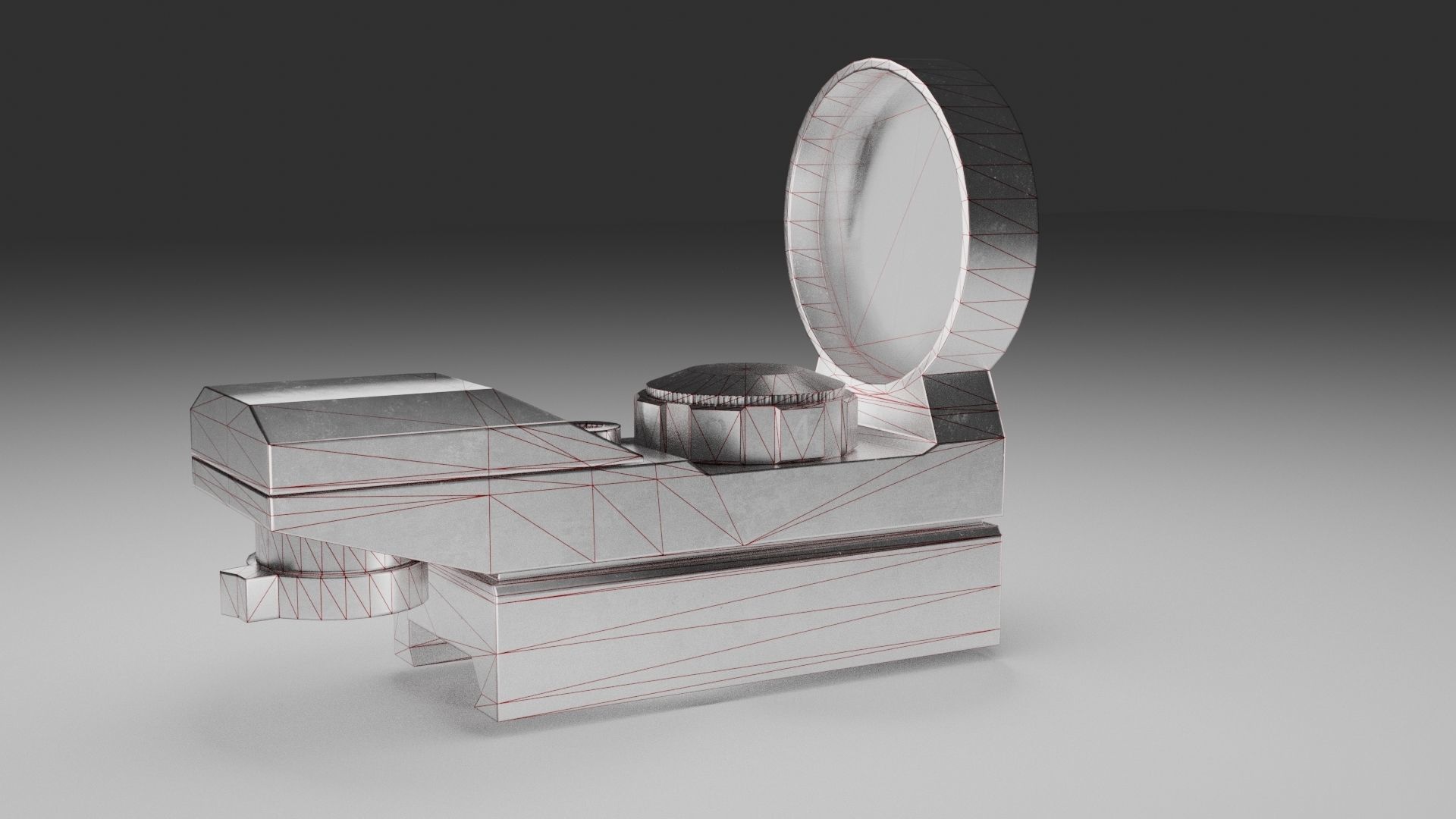 Circular Reflex Optic Reddot Sight Low-poly 3D model_7