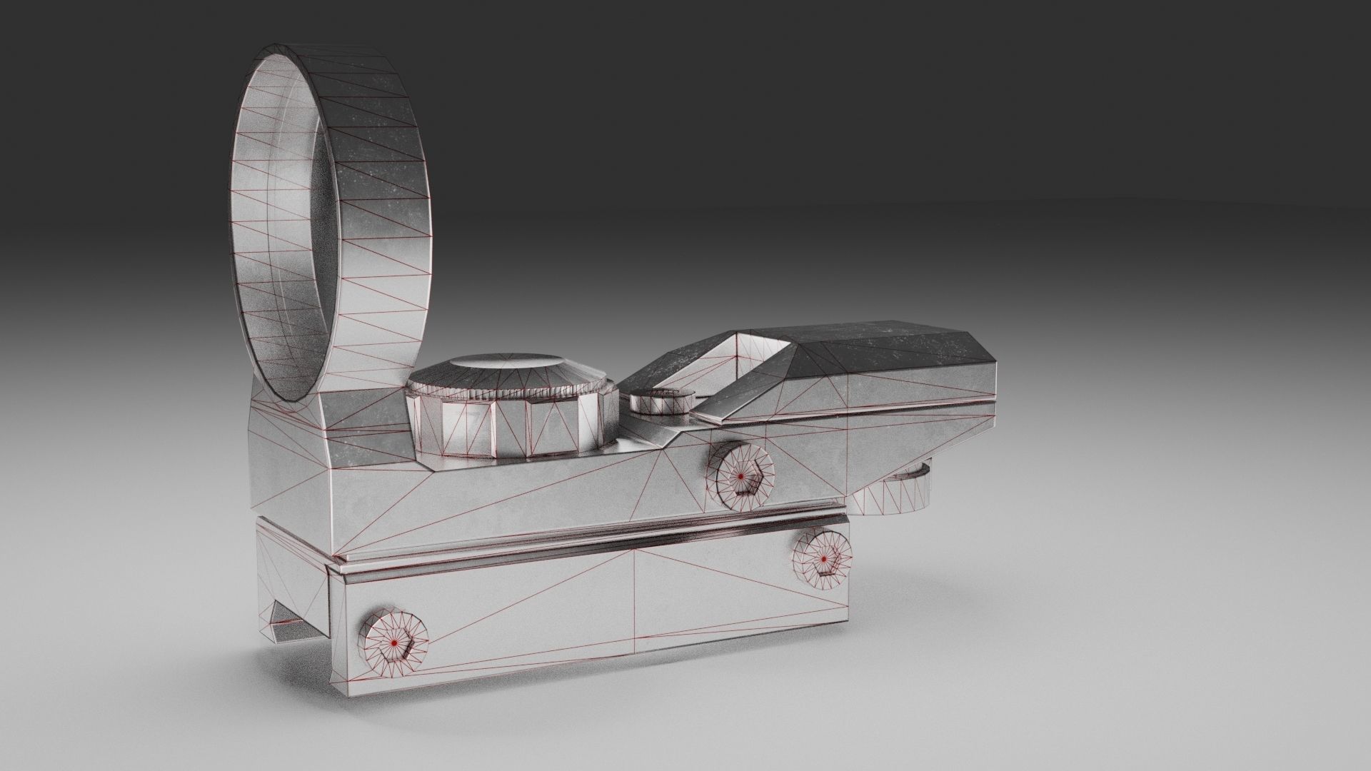 Circular Reflex Optic Reddot Sight Low-poly 3D model_5