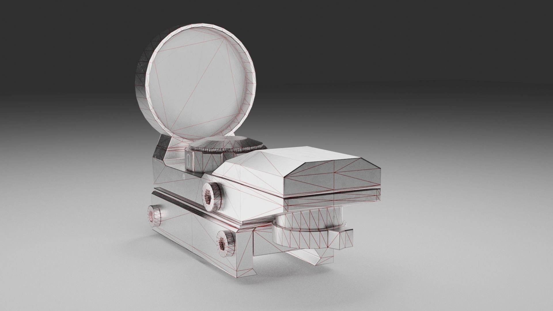 Circular Reflex Optic Reddot Sight Low-poly 3D model_1