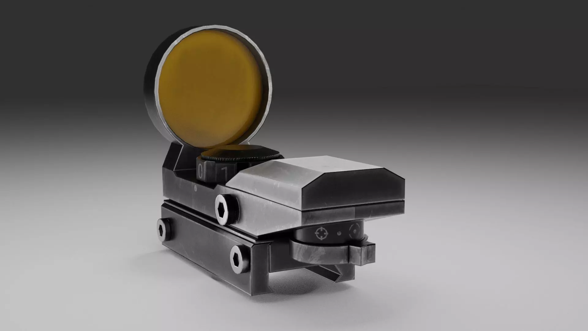 Circular Reflex Optic Reddot Sight Low-poly 3D model_0