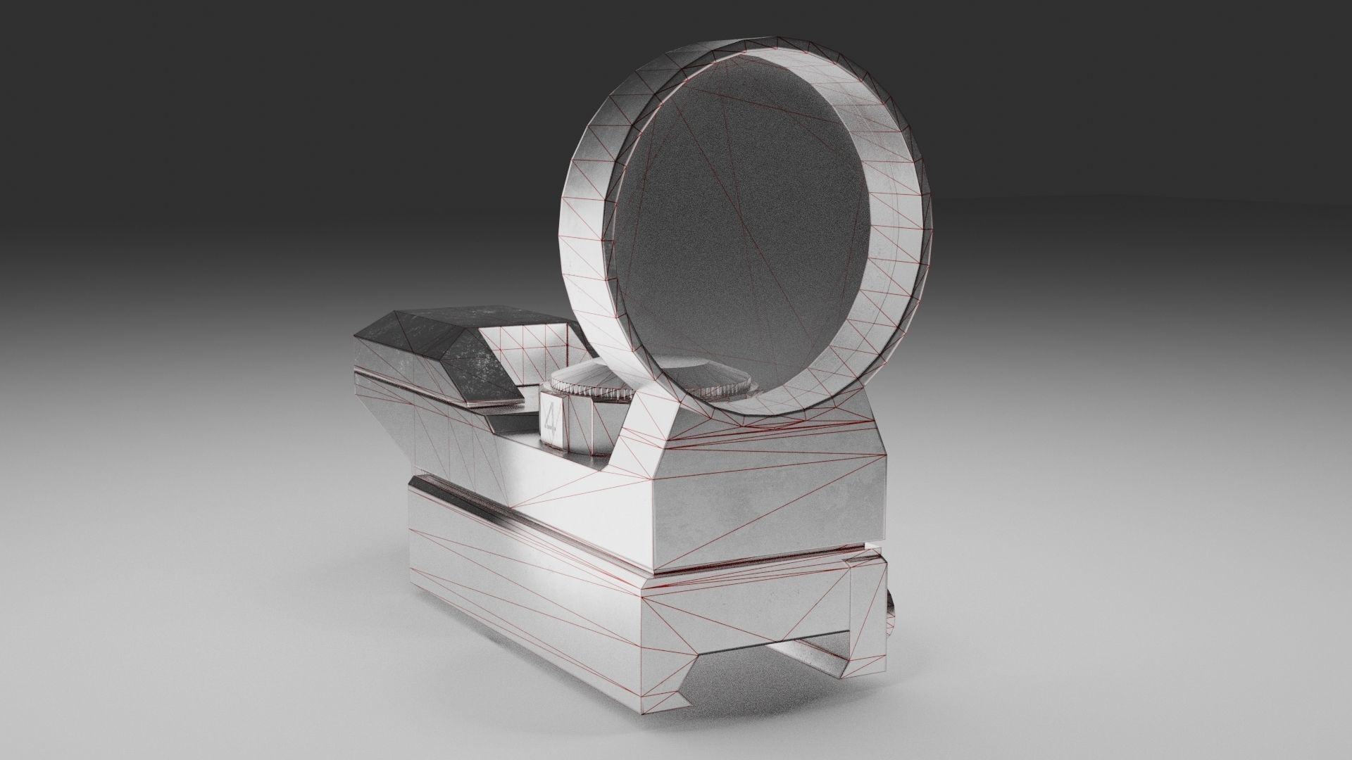 Circular Reflex Optic Reddot Sight Low-poly 3D model_3