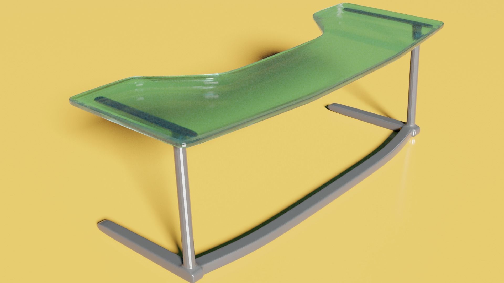 Glass Computer Desk Free low-poly 3D model_2