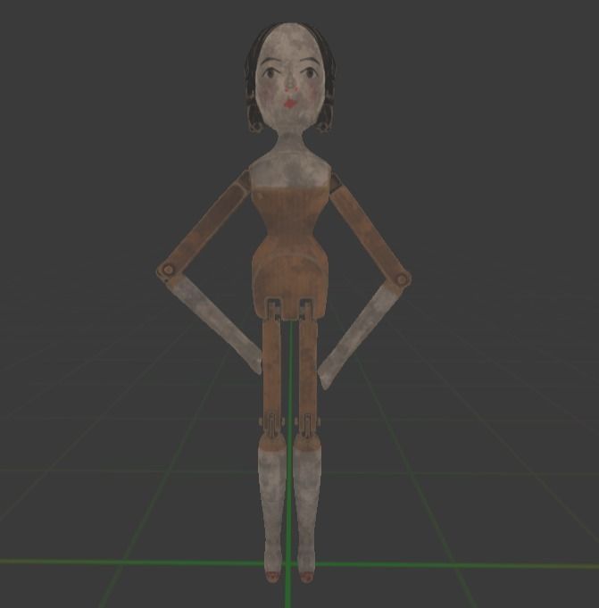 Peg Wooden Doll Toy - PBR - UE5 Low-poly 3D model_6