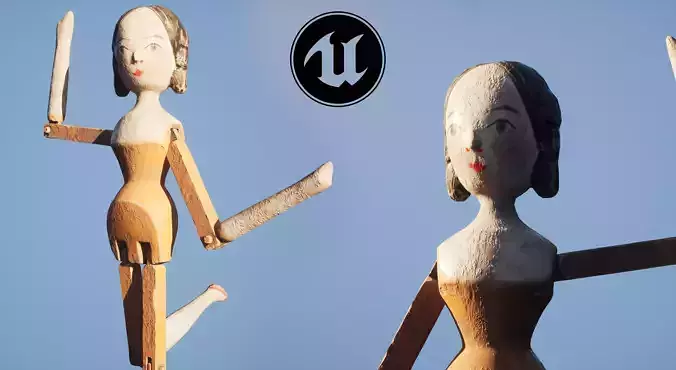Peg Wooden Doll Toy - PBR - UE5