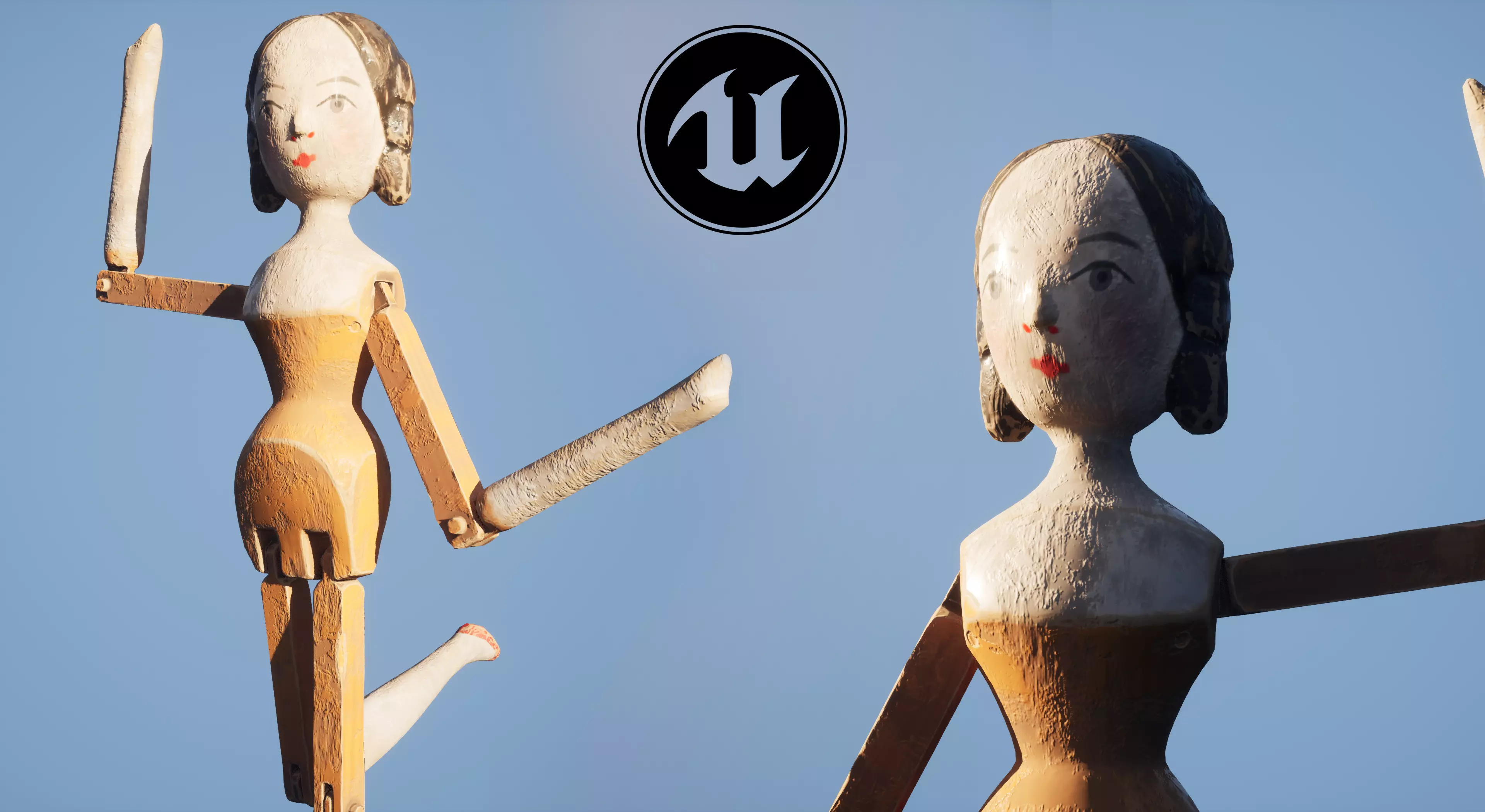 Peg Wooden Doll Toy - PBR - UE5 Low-poly 3D model_0