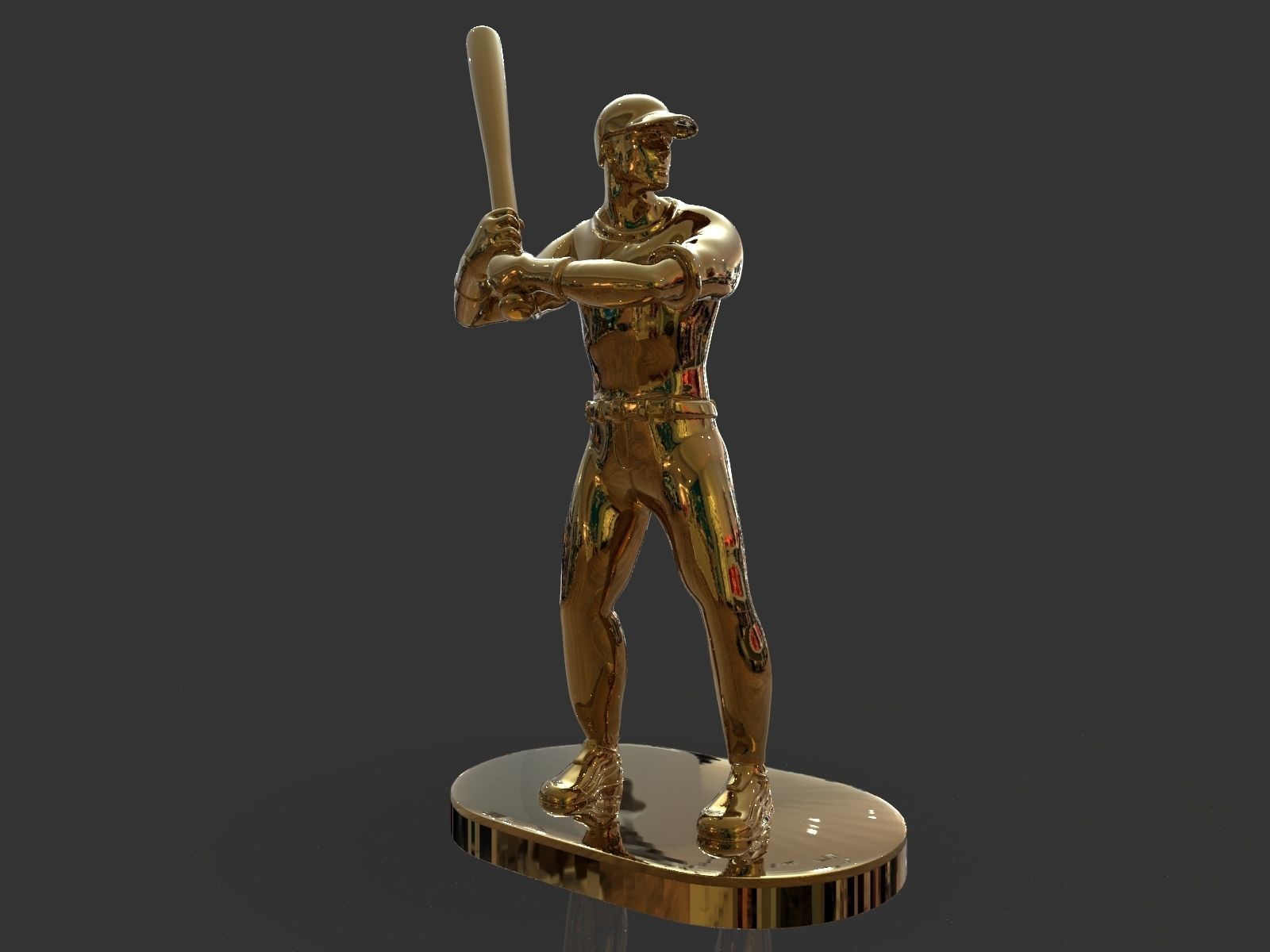 Baseball Trophy Sculpture 3D print model_14
