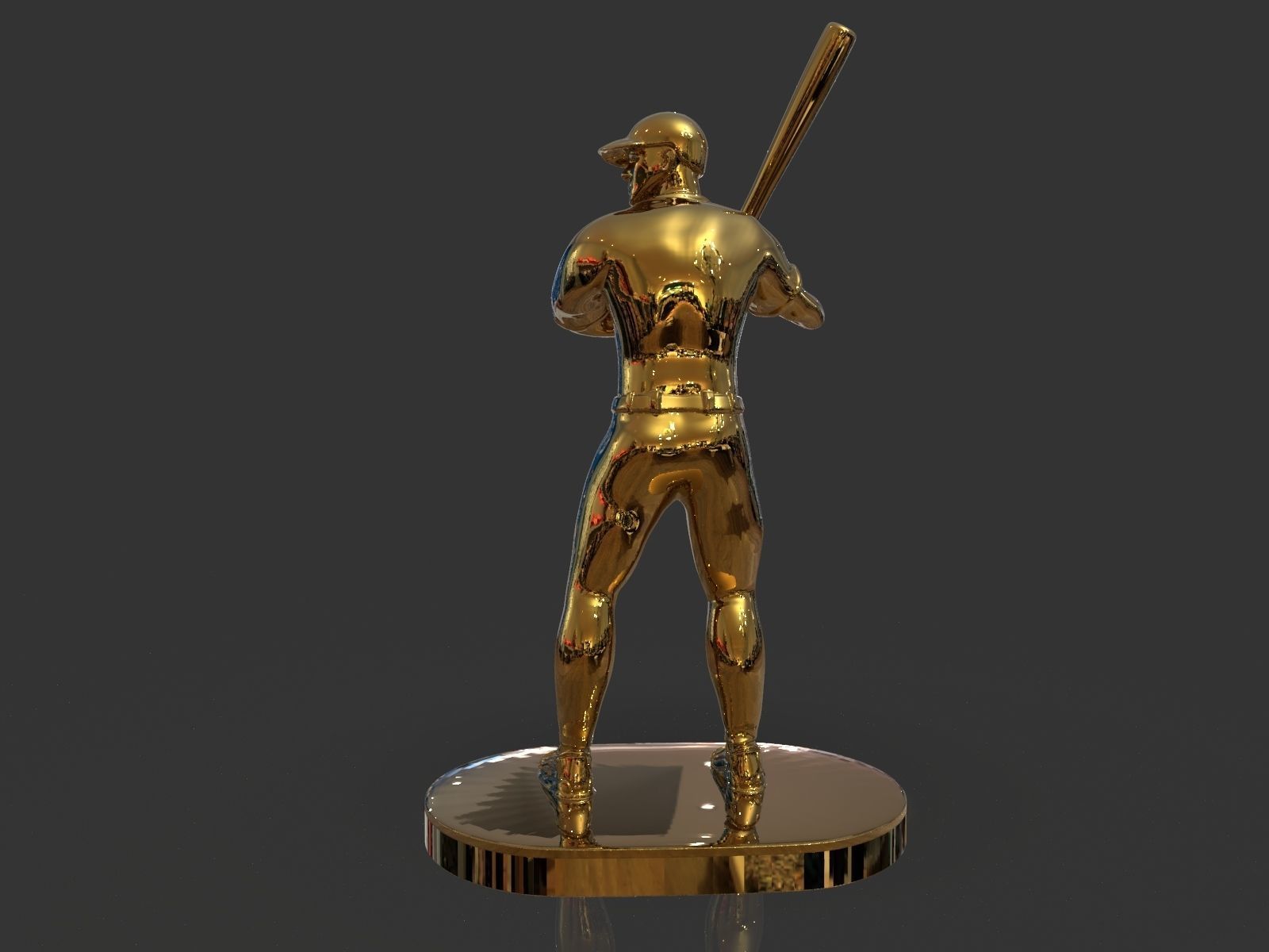 Baseball Trophy Sculpture 3D print model_17