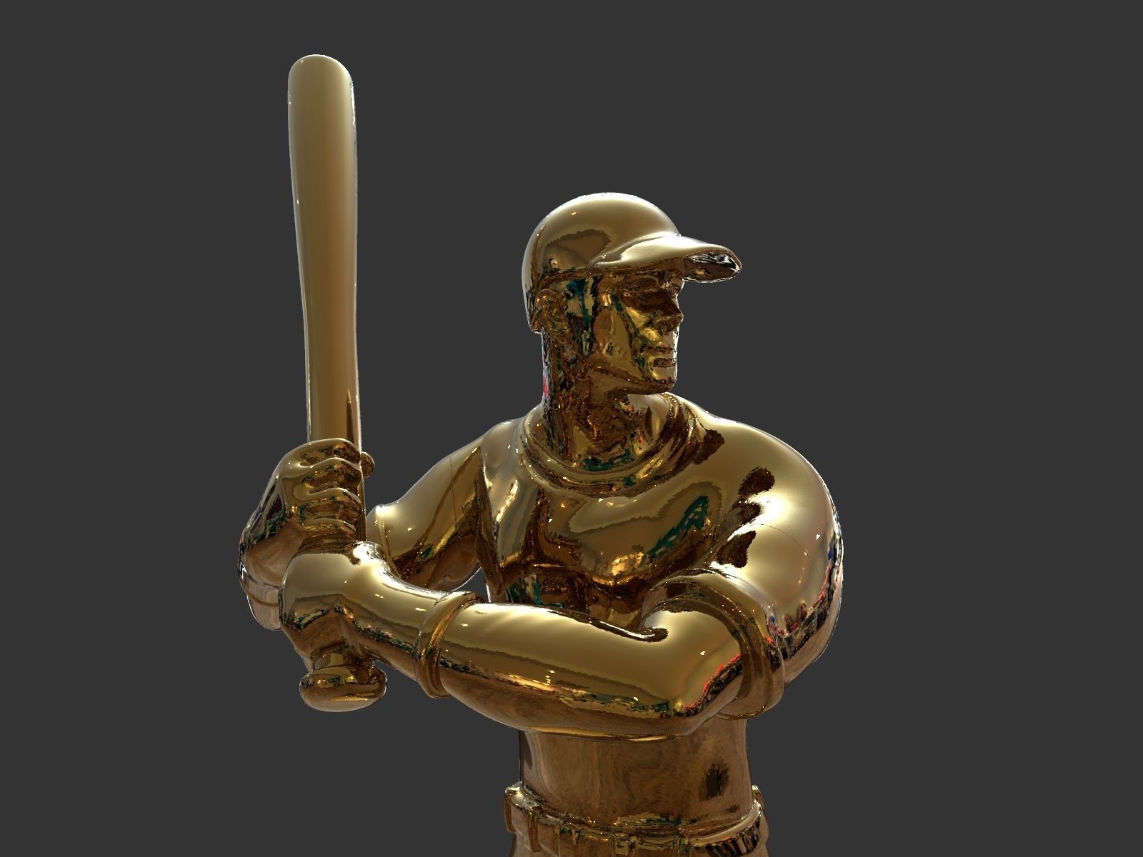 Baseball Trophy Sculpture 3D print model_9