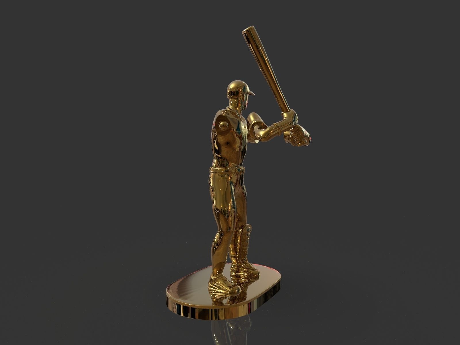 Baseball Trophy Sculpture 3D print model_30