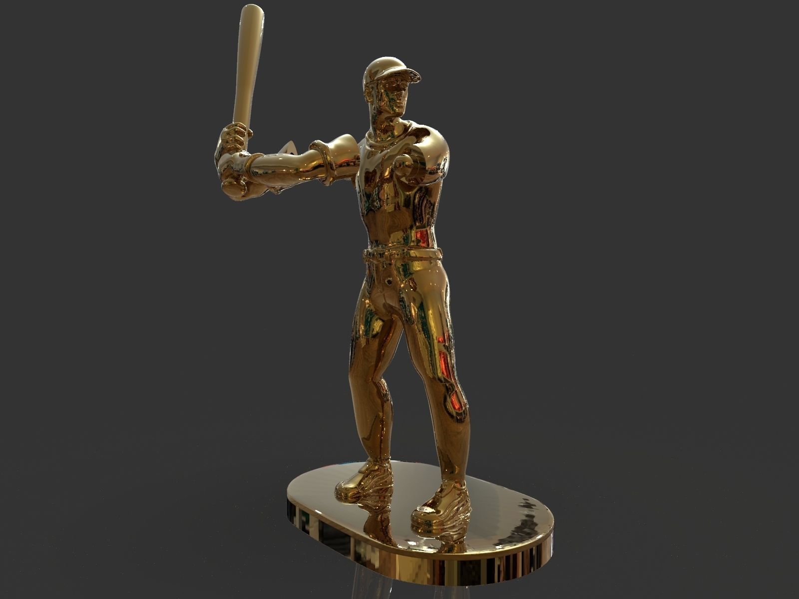 Baseball Trophy Sculpture 3D print model_31