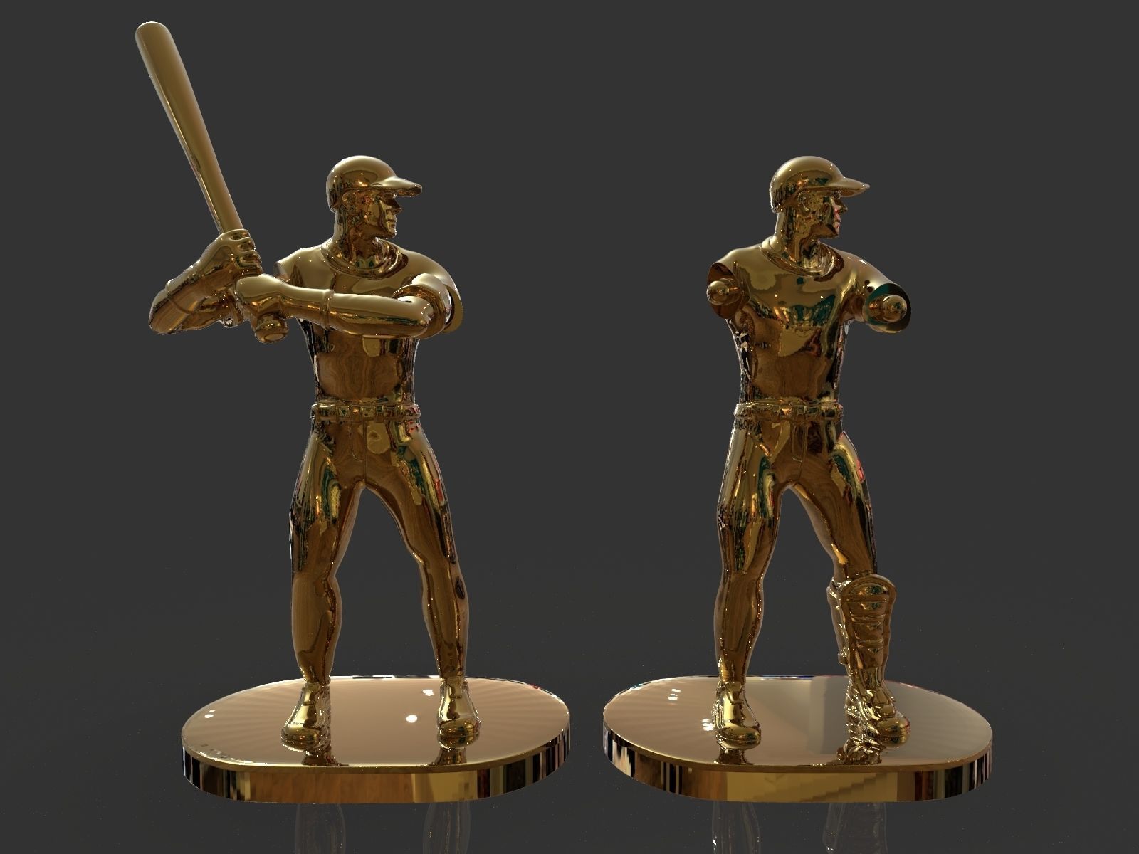 Baseball Trophy Sculpture 3D print model_36
