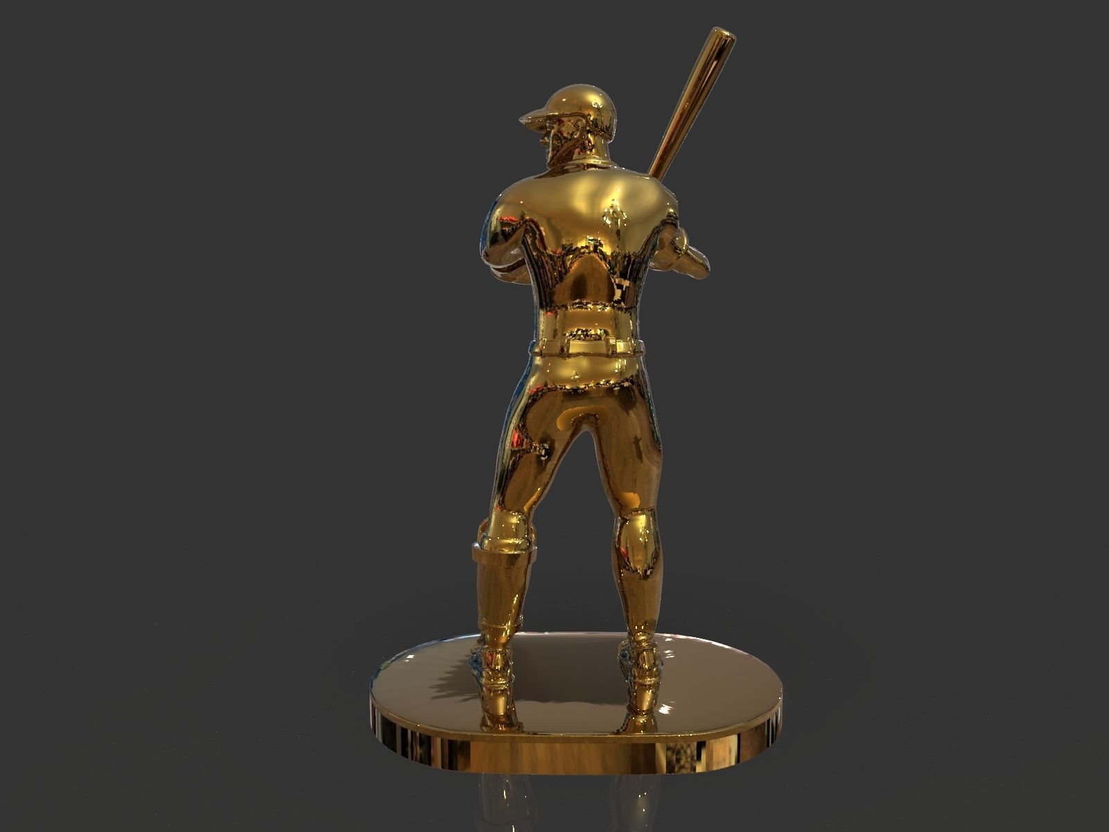 Baseball Trophy Sculpture 3D print model_28