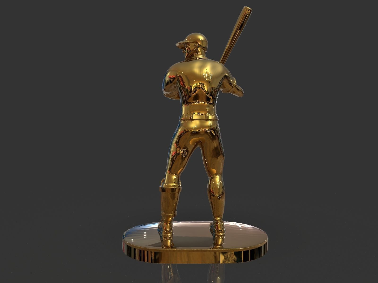 Baseball Trophy Sculpture 3D print model_4
