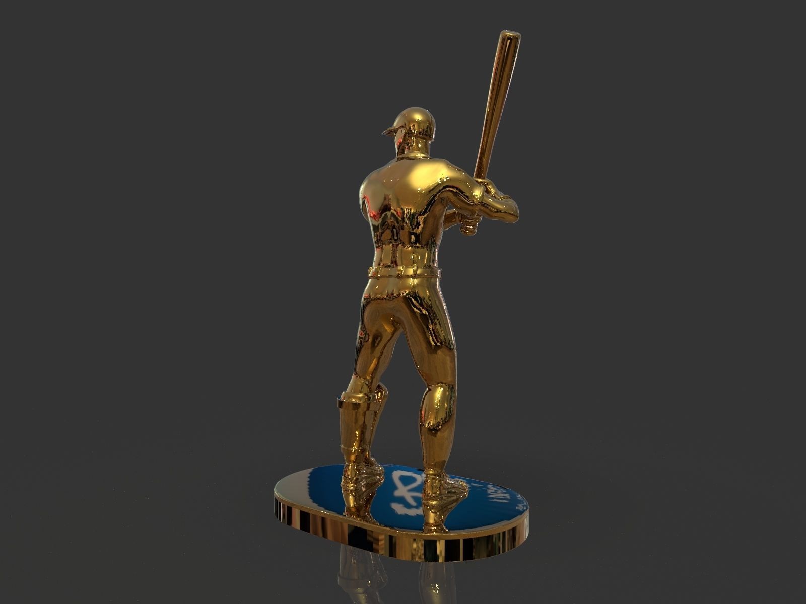 Baseball Trophy Sculpture 3D print model_5