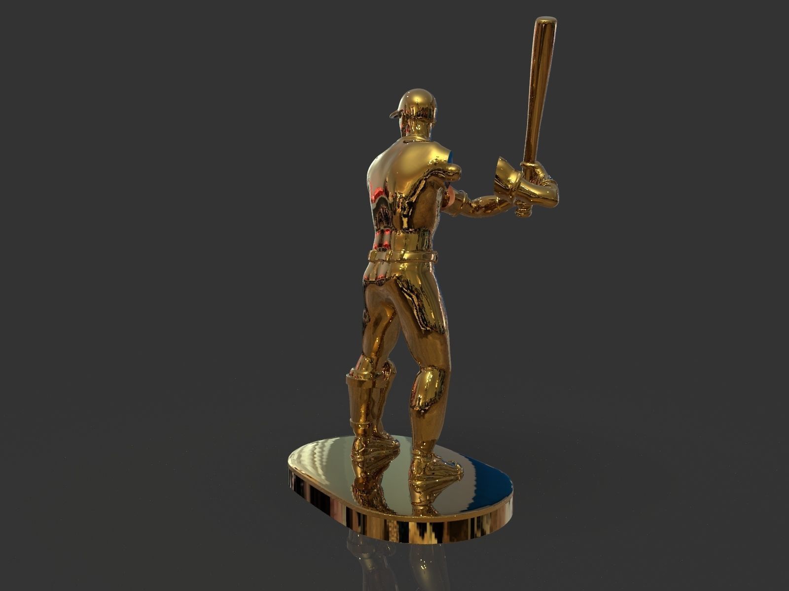 Baseball Trophy Sculpture 3D print model_29