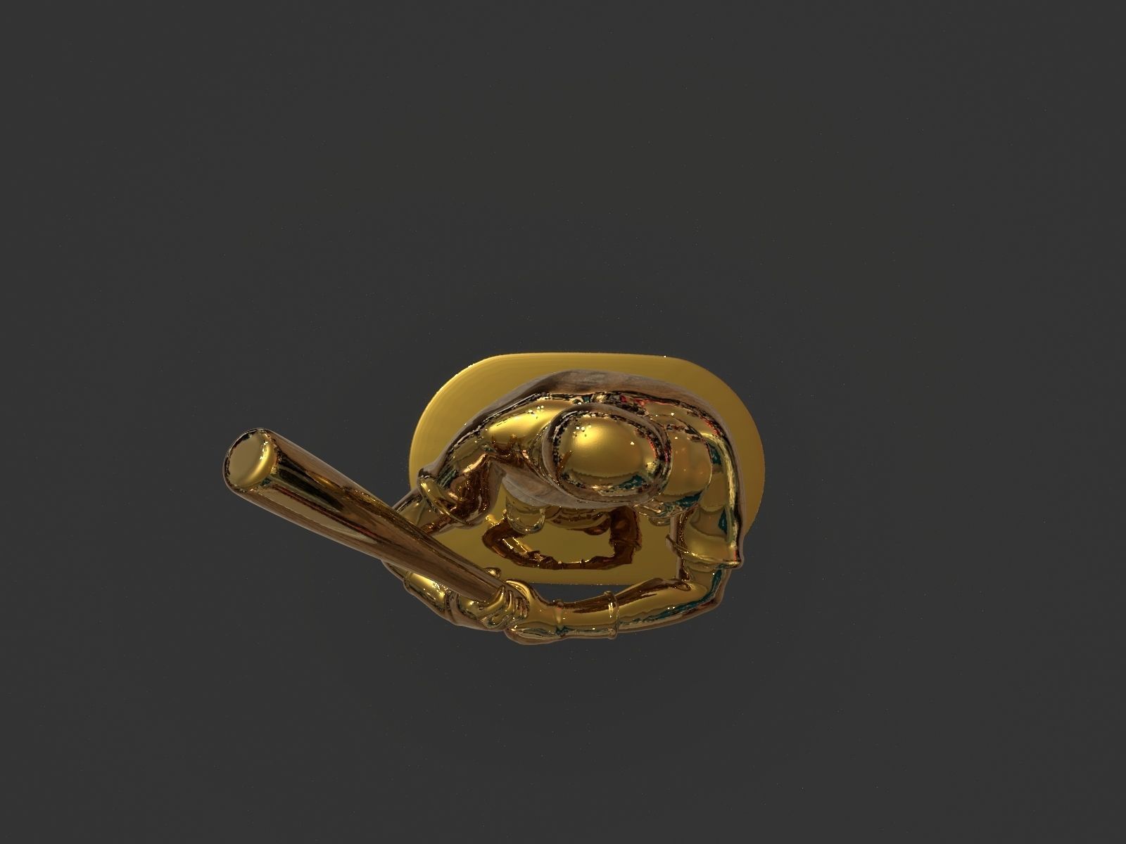 Baseball Trophy Sculpture 3D print model_8