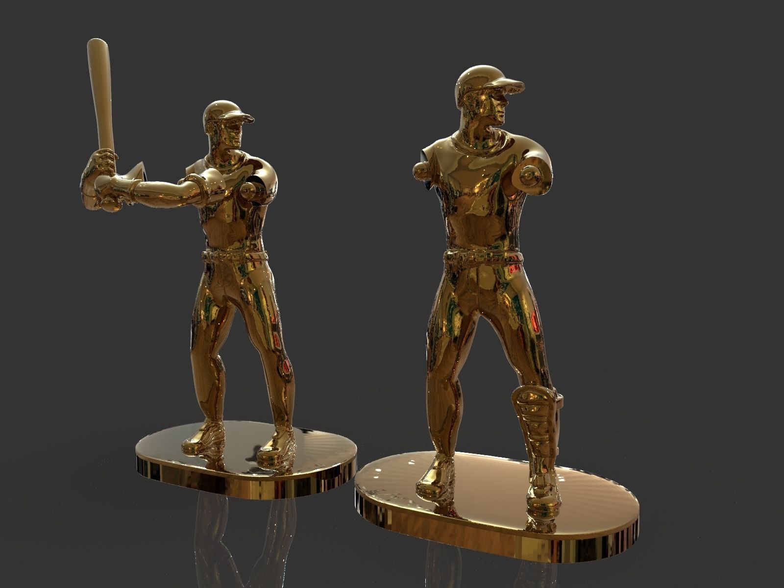 Baseball Trophy Sculpture 3D print model_37