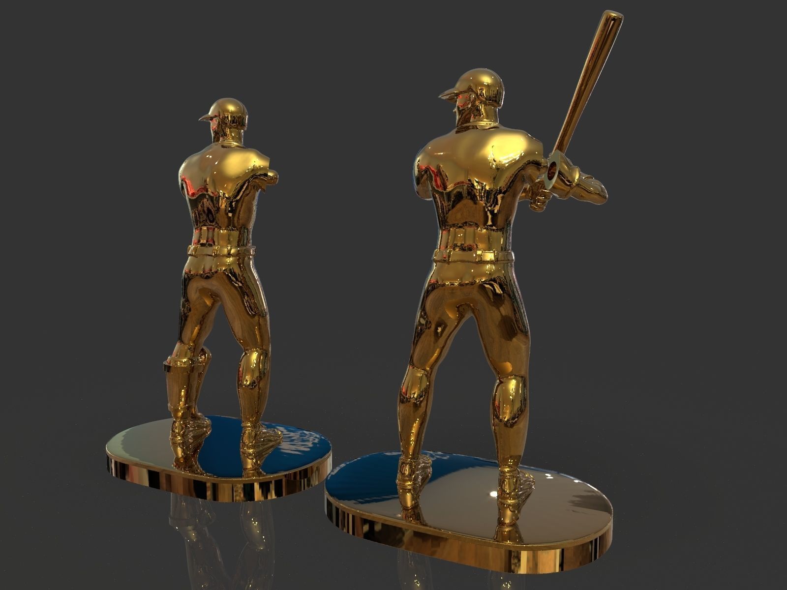 Baseball Trophy Sculpture 3D print model_39