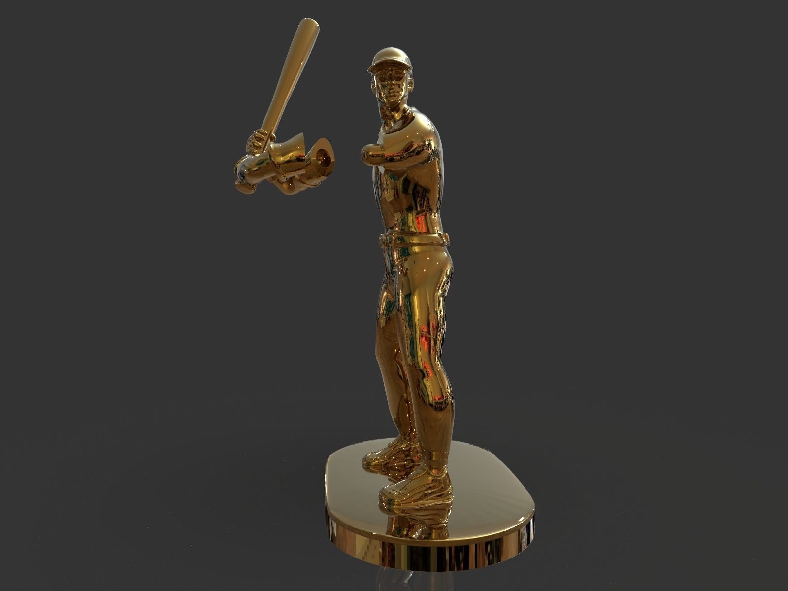 Baseball Trophy Sculpture 3D print model_32
