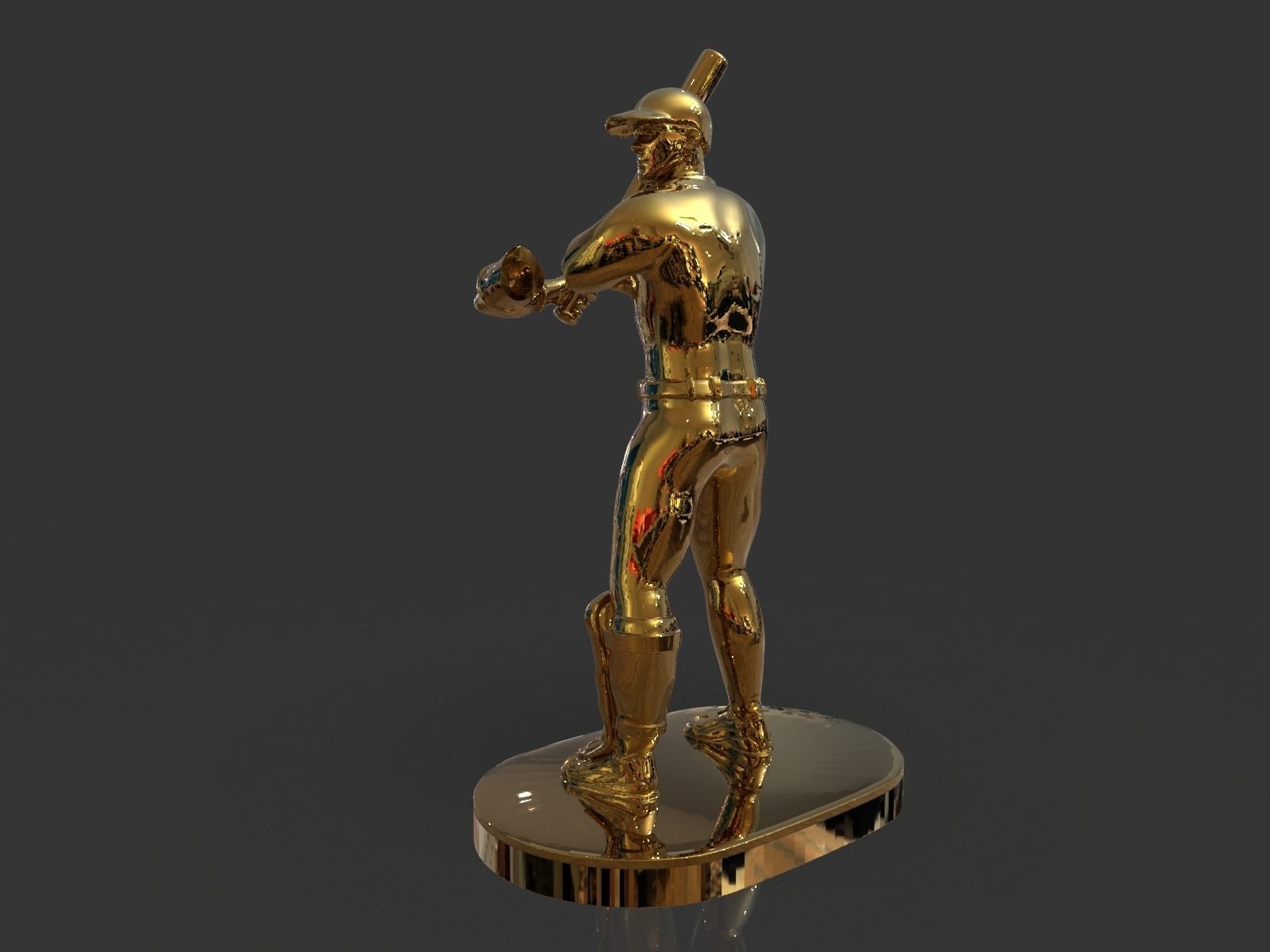 Baseball Trophy Sculpture 3D print model_27