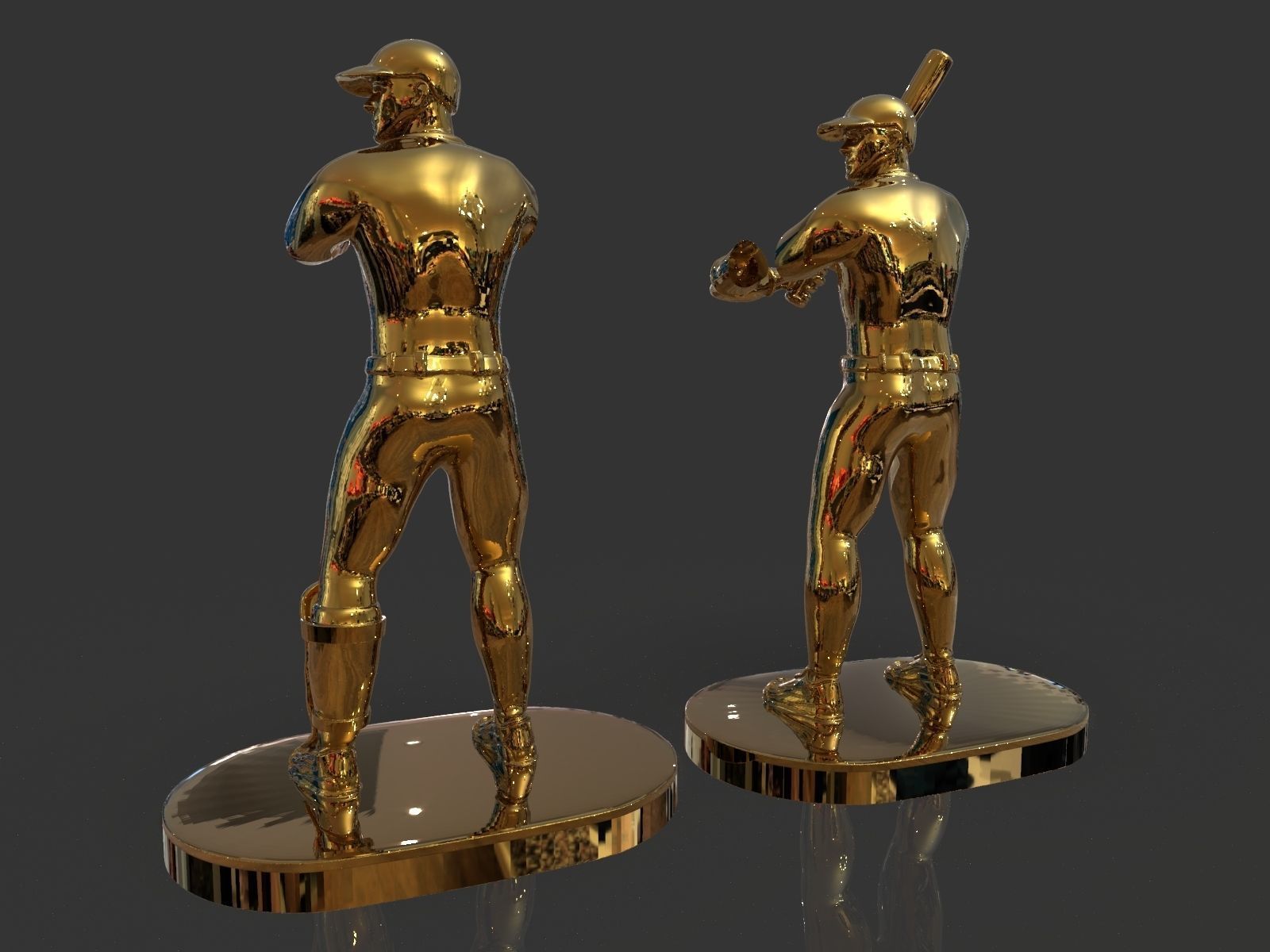 Baseball Trophy Sculpture 3D print model_38