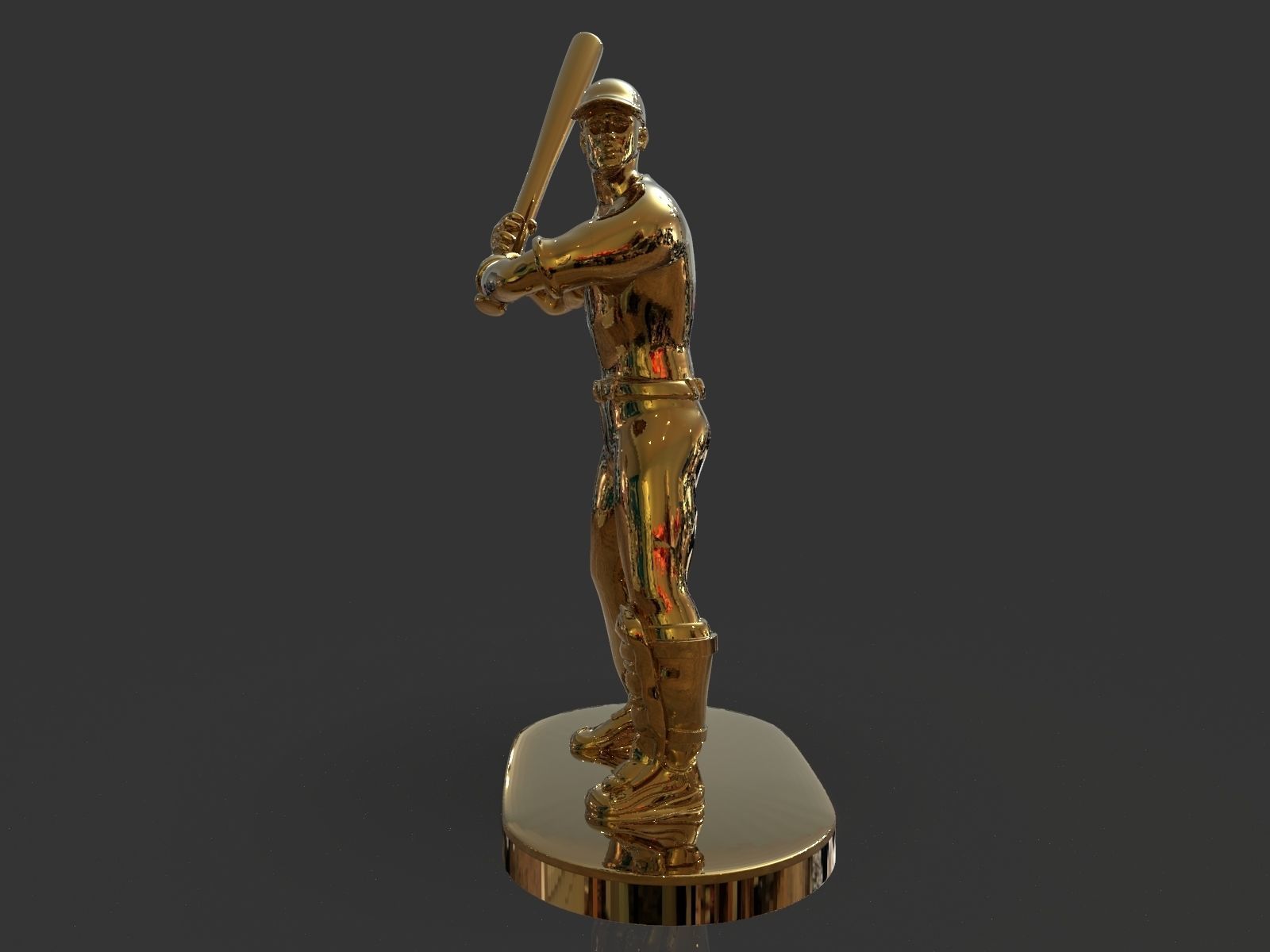 Baseball Trophy Sculpture 3D print model_2