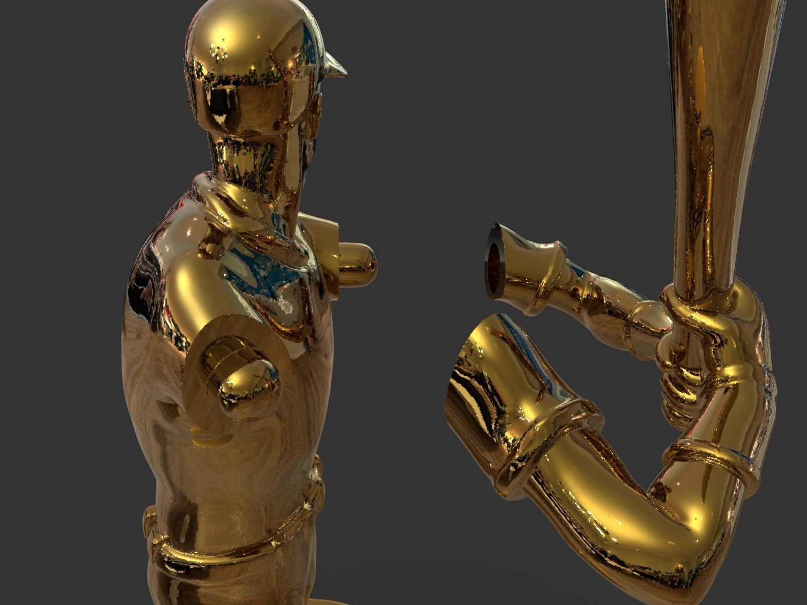 Baseball Trophy Sculpture 3D print model_34