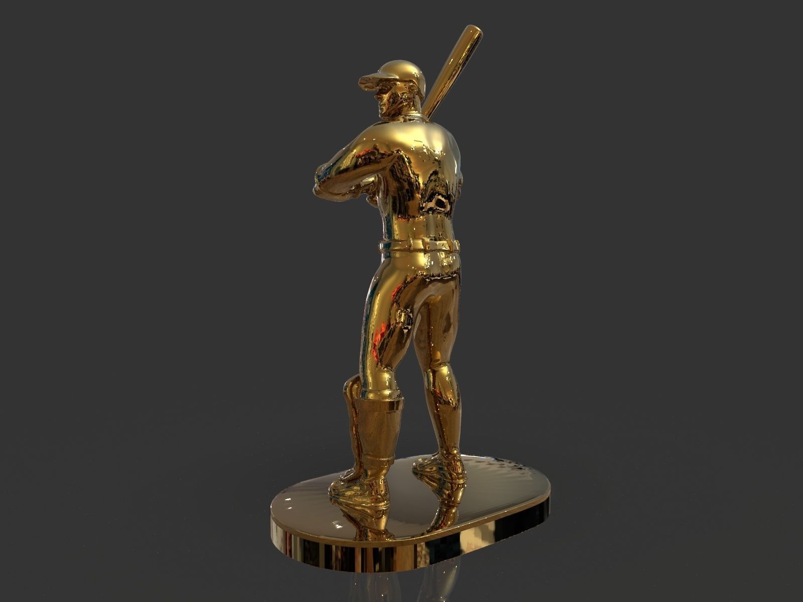 Baseball Trophy Sculpture 3D print model_3