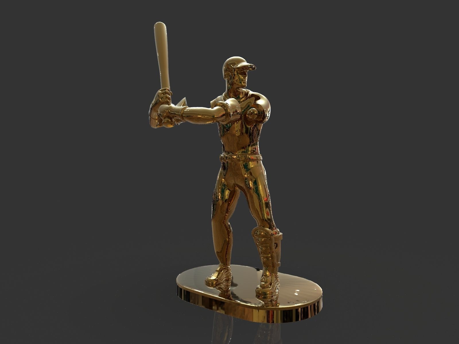Baseball Trophy Sculpture 3D print model_25