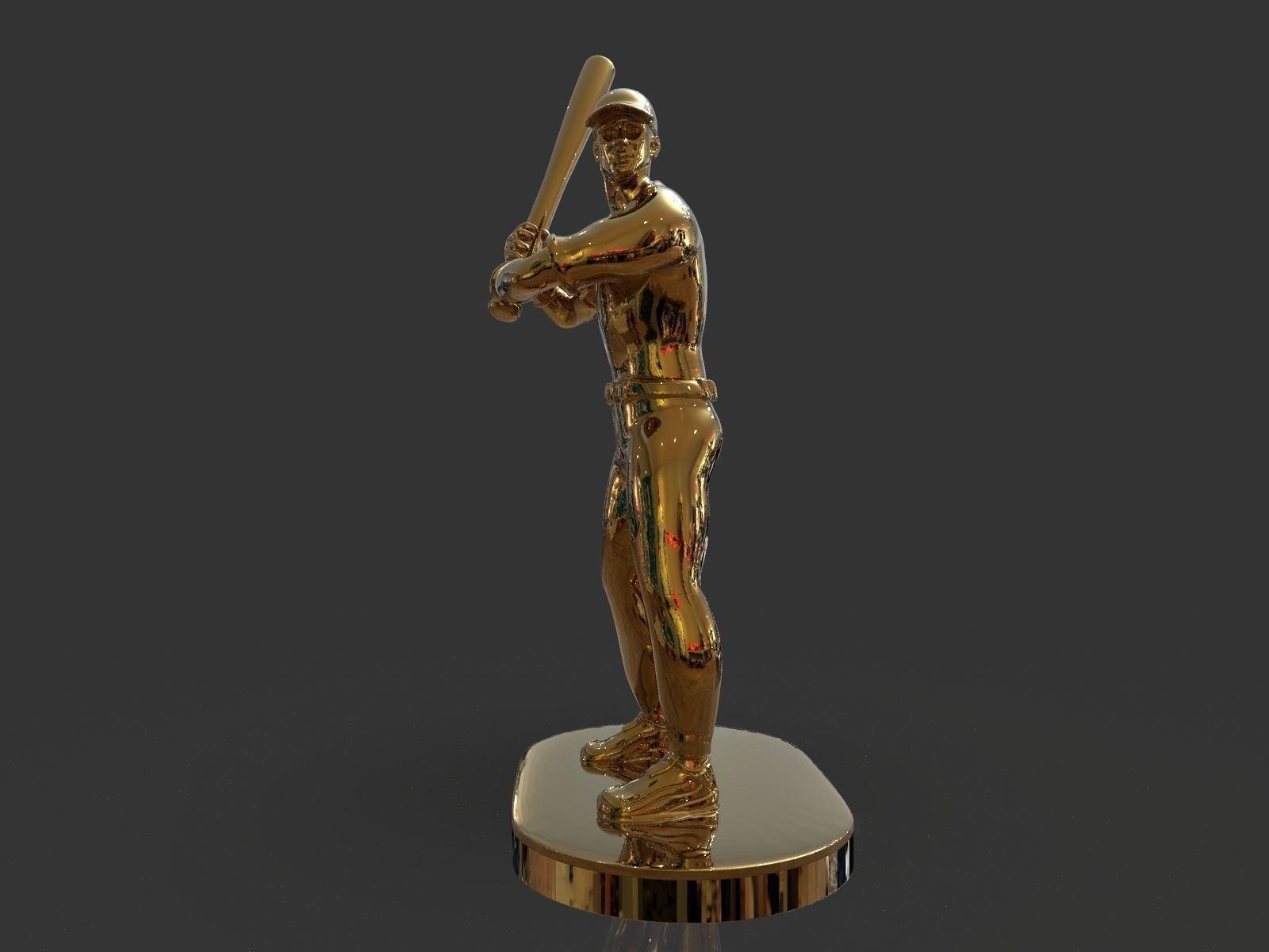 Baseball Trophy Sculpture 3D print model_15