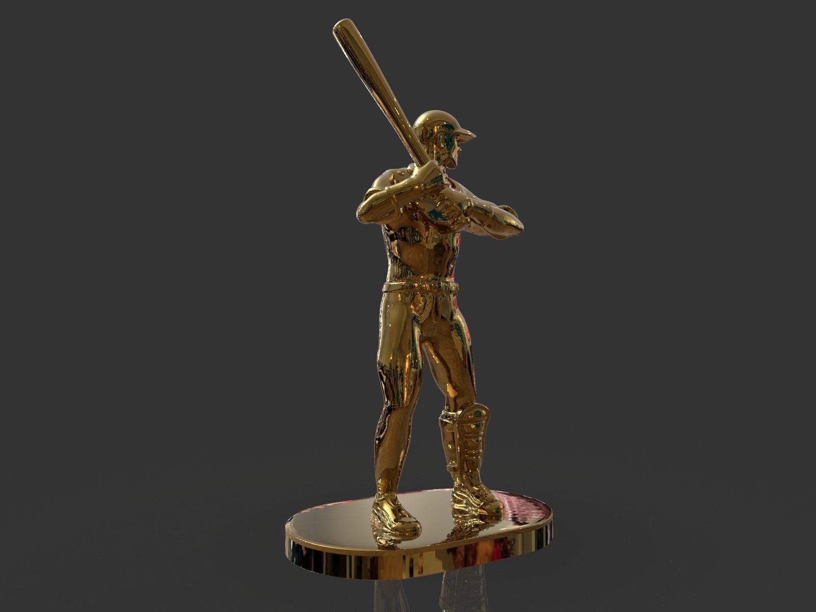 Baseball Trophy Sculpture 3D print model_7