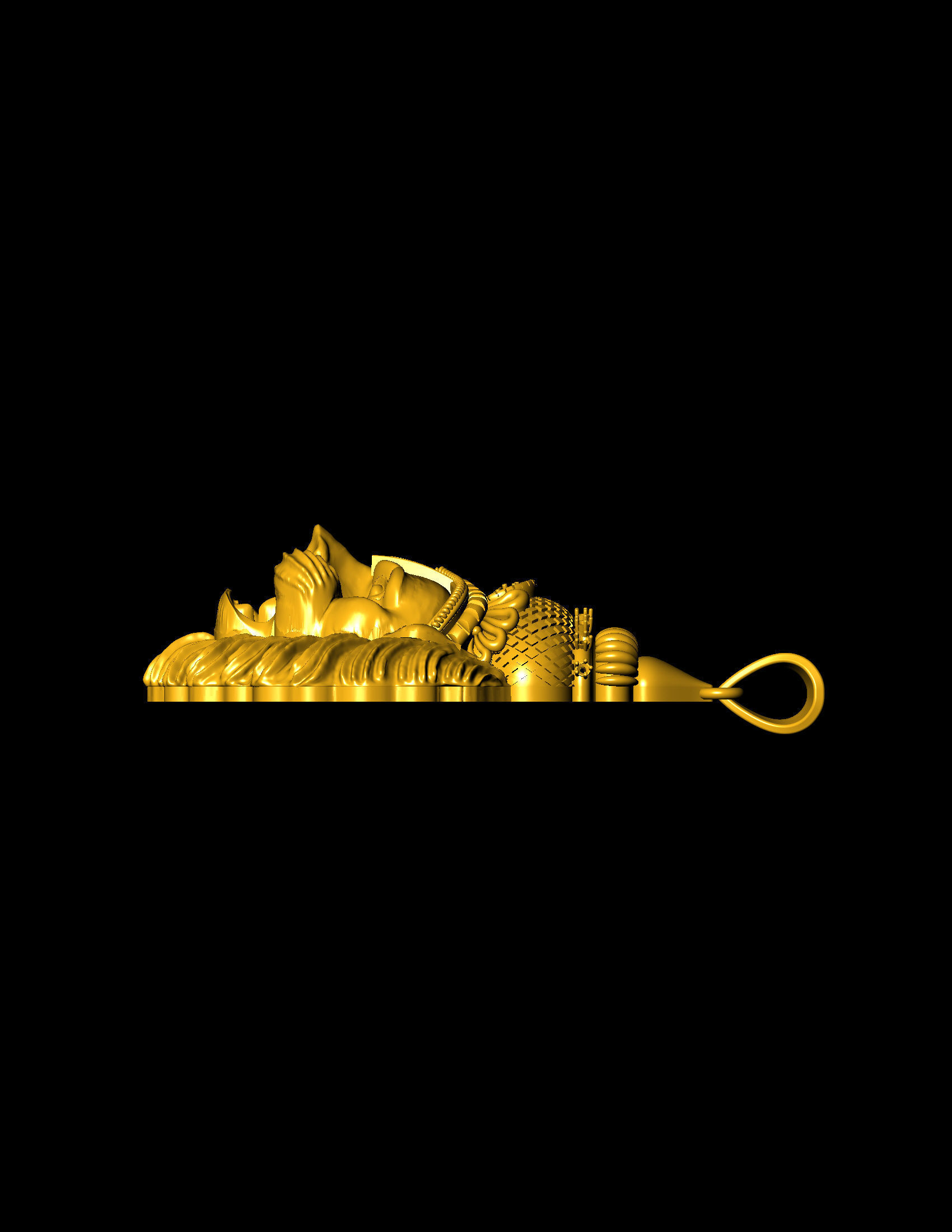PENDANTS gold lion pendant 3D print model_6