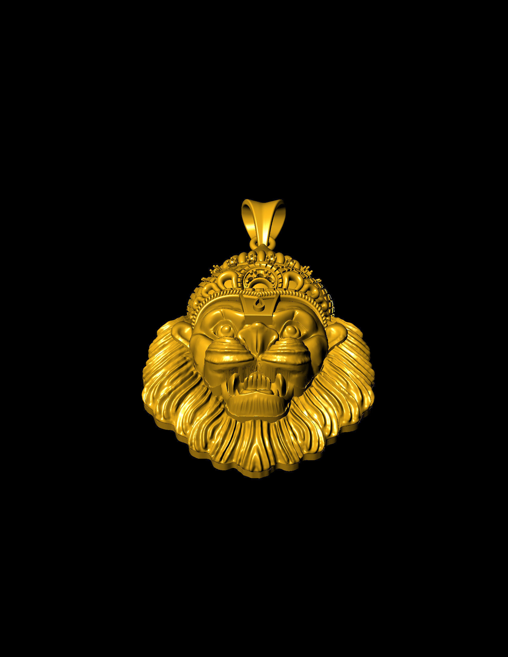 PENDANTS gold lion pendant 3D print model_8