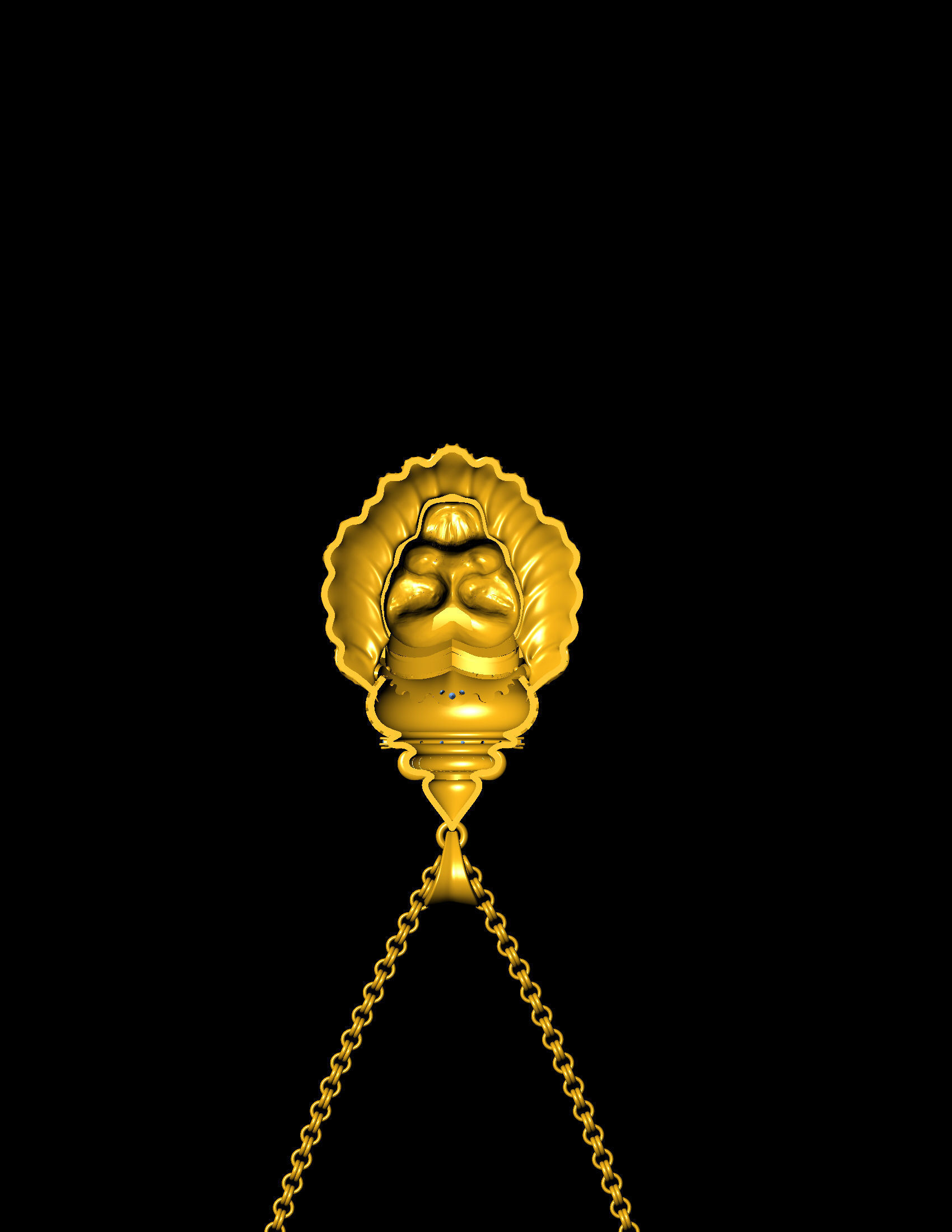 PENDANTS gold lion pendant 3D print model_7