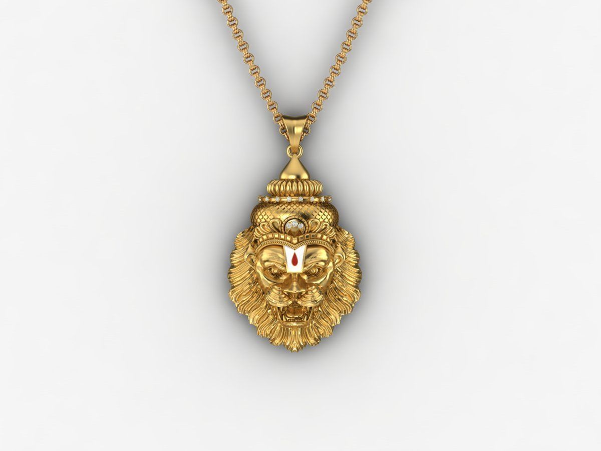 PENDANTS gold lion pendant 3D print model_2
