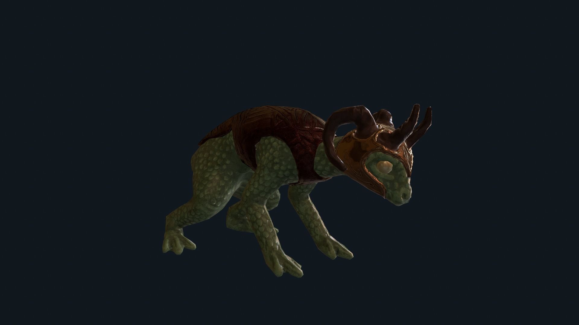 Dragon Frog Low-poly 3D model_7