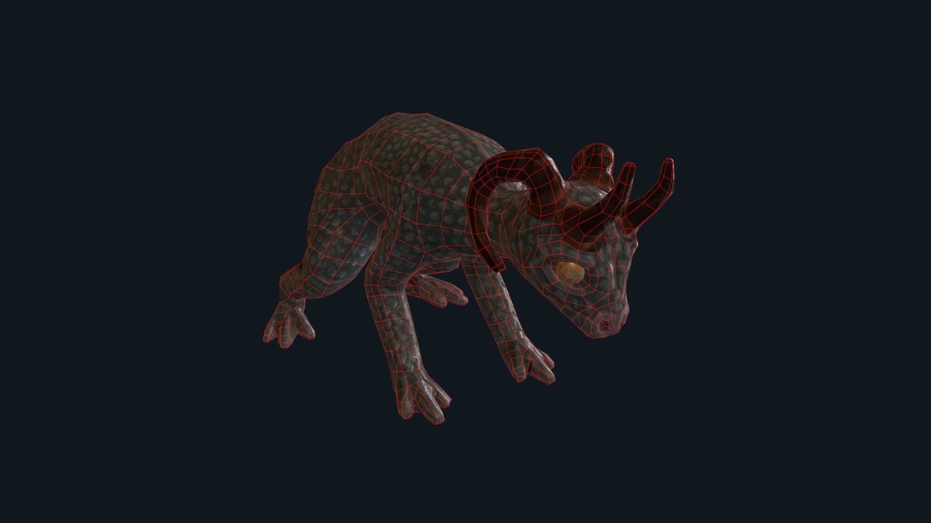 Dragon Frog Low-poly 3D model_16